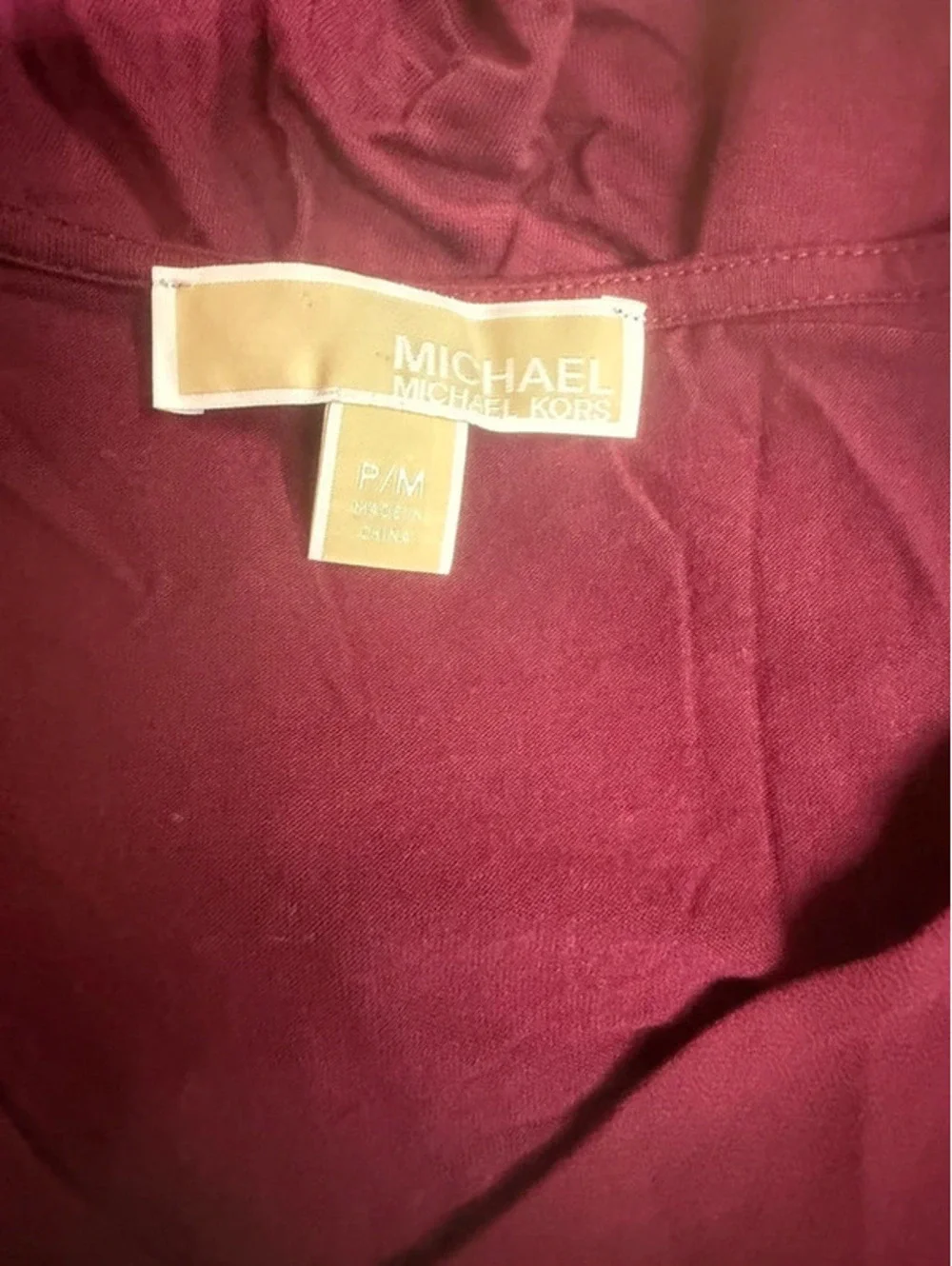 Michael Kors Burgundy Blouse size P/M